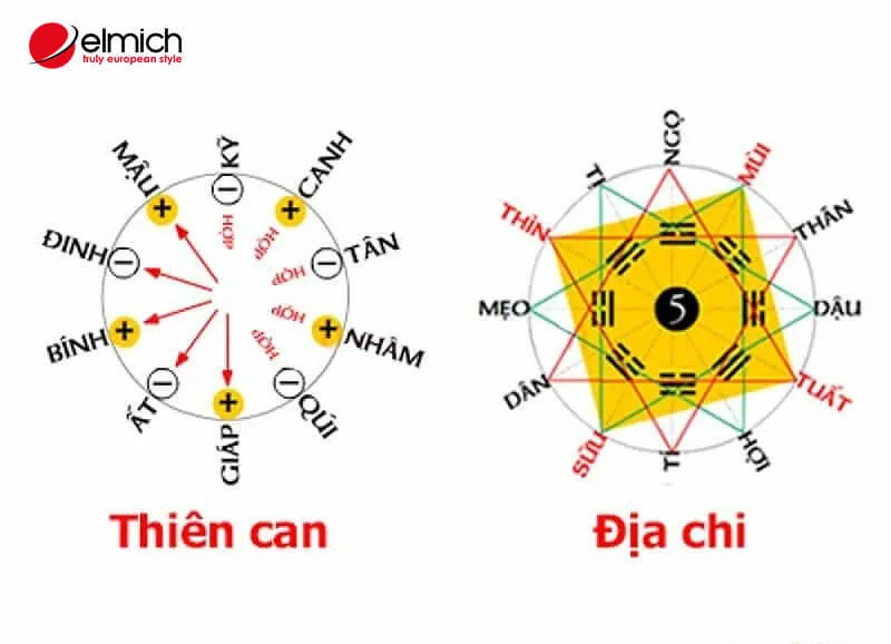 alt text: Sơ đồ minh họa về Thiên Can và Địa Chi