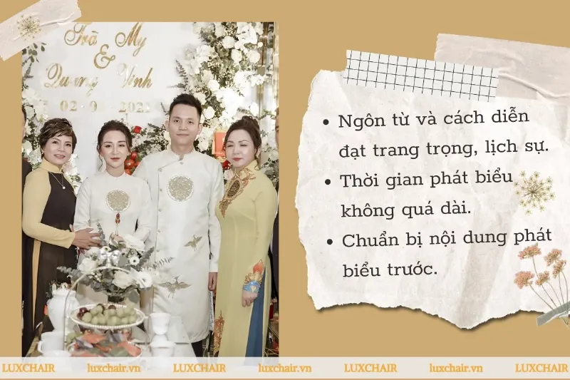 Lưu ý khi phát biểu lễ ăn hỏi