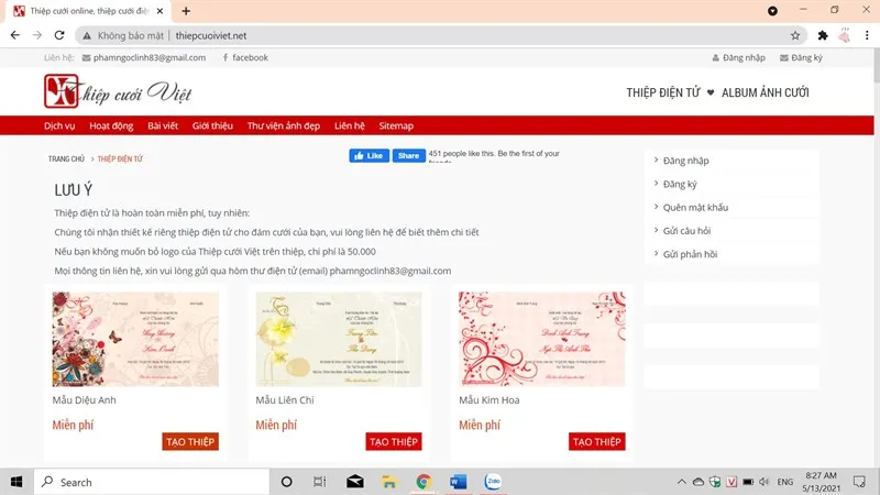 alt: Giao diện website thiepcuoiviet.net