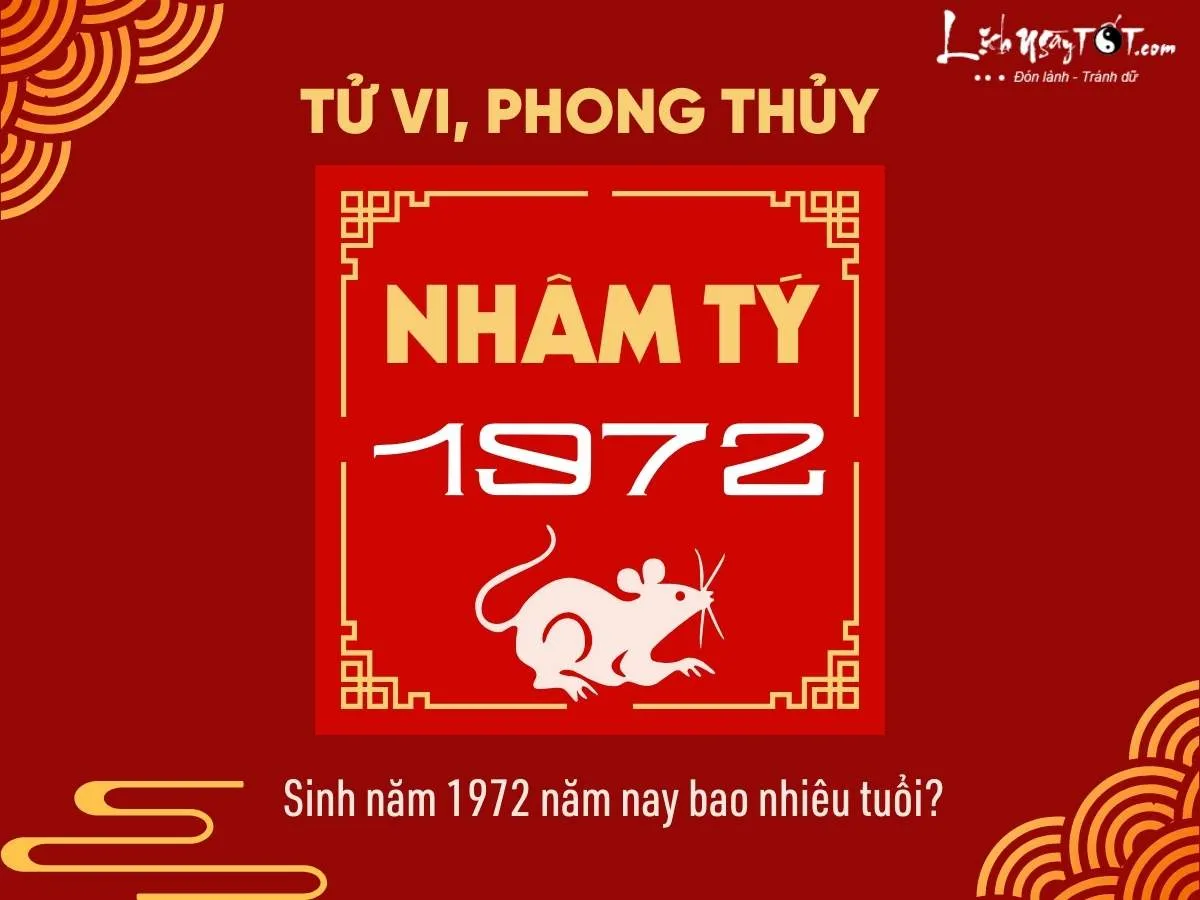 Người sinh năm 1972 Nhâm Tý năm nay bao nhiêu tuổi và mệnh gì