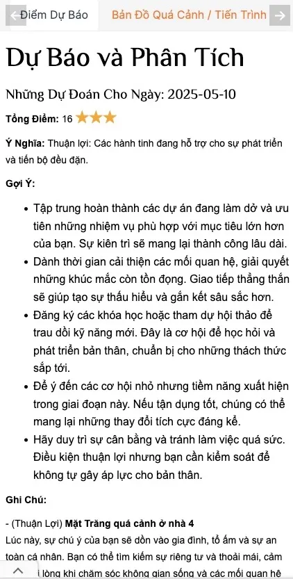 Biểu đồ sao quá cảnh hiển thị sự dịch chuyển của hành tinh và ảnh hưởng hàng ngày