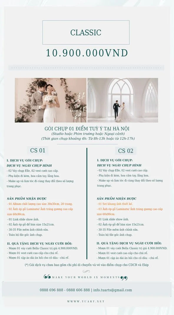 Chụp ảnh cưới phong cách Classic