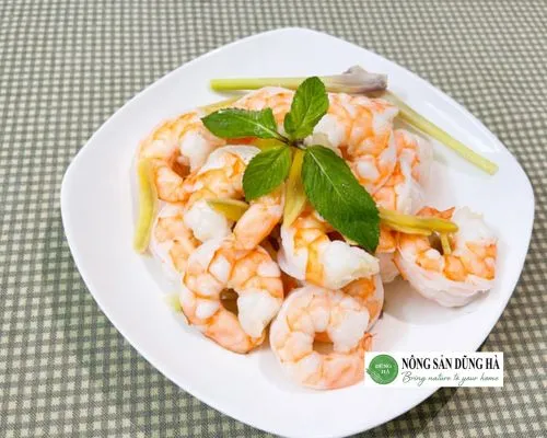 Tôm nõn hấp sả thơm ngon