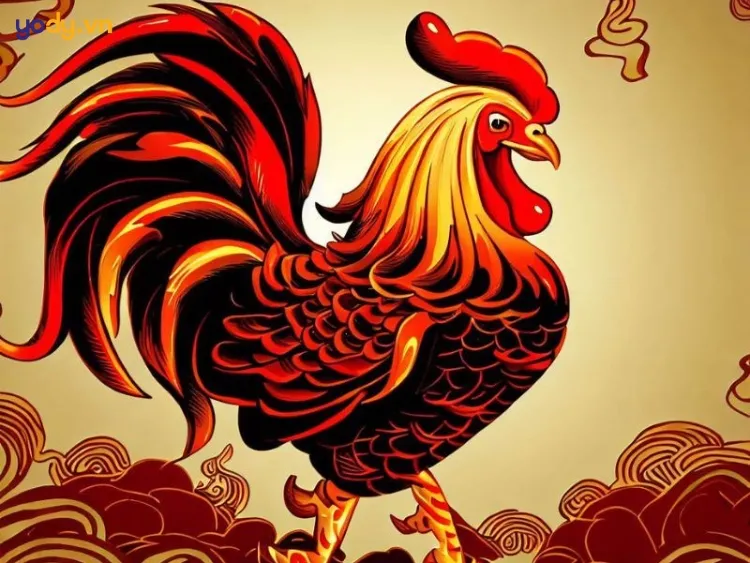 Con gà trống biểu tượng cho tuổi Dậu 1957