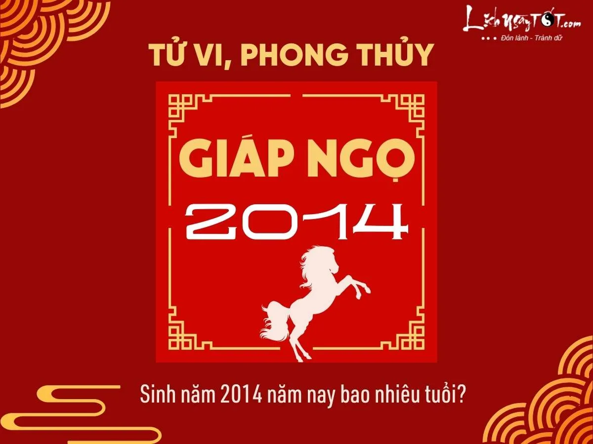 Hình ảnh minh họa việc tính tuổi người sinh năm 2014, giải đáp 2014 là bao nhiêu tuổi và các thông tin liên quan về Giáp Ngọ